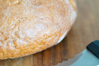 High angle view of bread on table