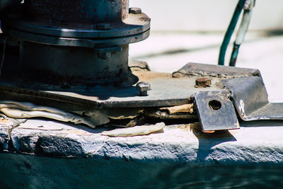 Close-up of old machine part