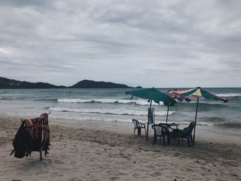 Scenic view of beach against sky