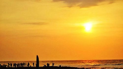 Scenic view of beach during sunset