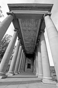 Low angle view of colonnade