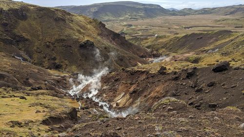 Scenic view of geothermal hot water