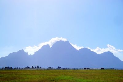 Scenic view of mountains against sky