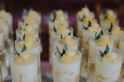 Close-up of ice cream in glass