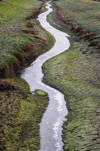 High angle view of stream