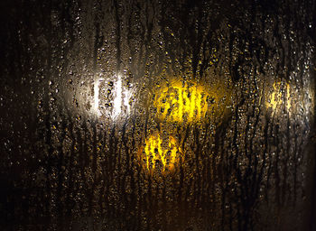 Full frame shot of wet window in rainy season