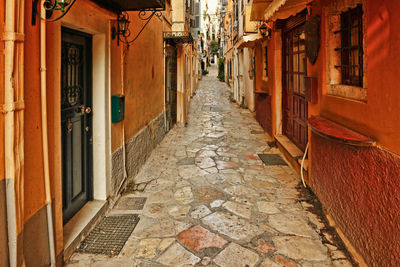 Narrow alley amidst buildings in town