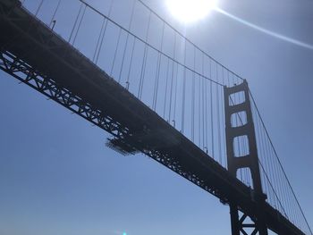 Low angle view of bridge against sky