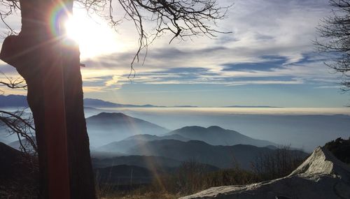 Scenic view of landscape against cloudy sky