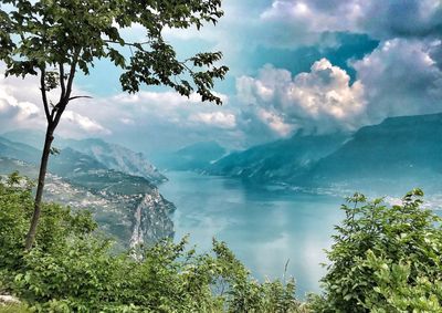 Scenic view of mountains against sky