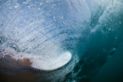 Close-up of sea waves splashing