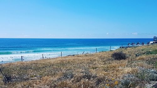 Scenic view of beach against sky