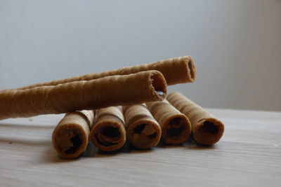 Close-up of cigarette on table