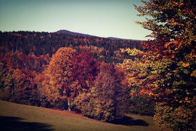 Scenic view of mountains against clear sky