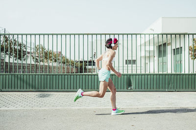 Running woman, madrid spain