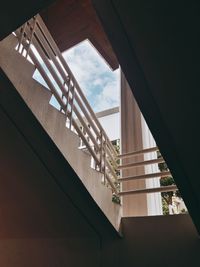 Low angle view of staircase against building