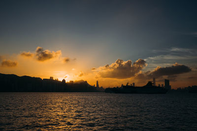 Scenic view of sea during sunset