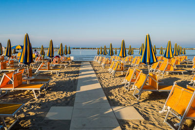 Scenic view of beach against clear sky