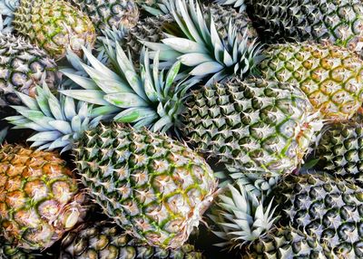 High angle view of fruits for sale in market