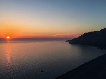 Scenic view of sea at sunset