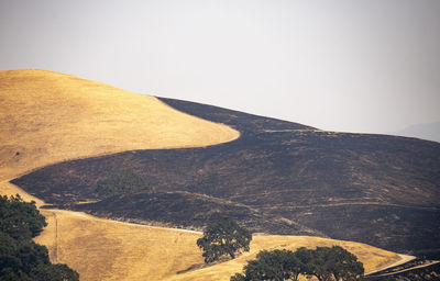 Scenic view of mountain against clear sky