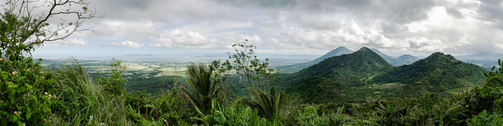 Panoramic view of mountains in calauan, laguna, philippines with the lake in the background.