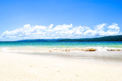 Scenic view of beach against sky