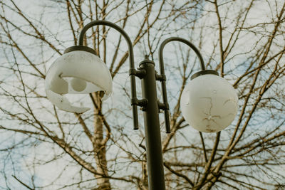 Low angle view of illuminated light