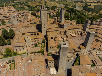 High angle view of townscape
