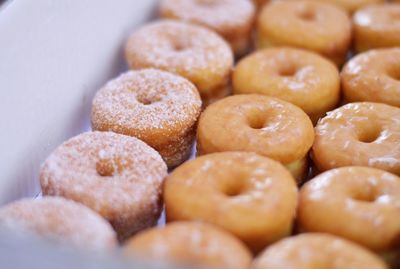 Close-up of donuts