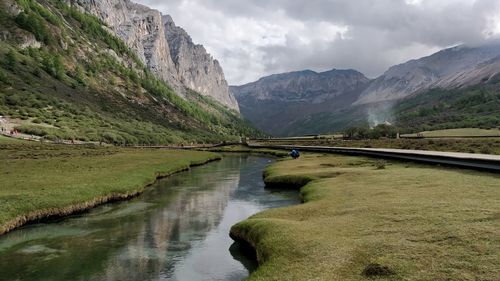 Scenic view of mountains against sky