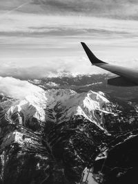 Aerial view of mountain against sky
