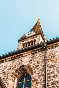 Low angle view of building against clear sky