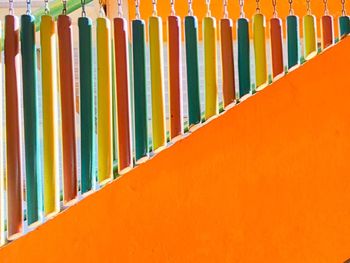 High angle view of multi colored wall