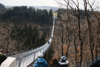 People in forest during winter
