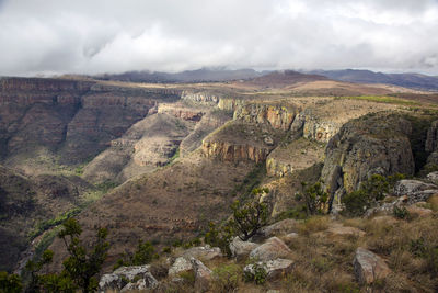 Scenic view of mountains against sky