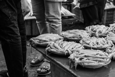 People at fish market