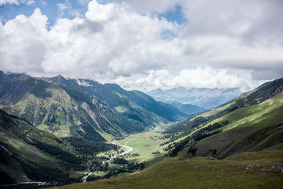 Scenic view of mountains against sky