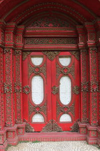 Red door of temple