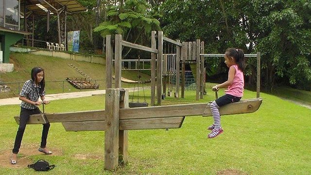 grass, full length, casual clothing, lifestyles, leisure activity, tree, person, park - man made space, sitting, childhood, young adult, bench, lawn, green color, standing, elementary age, relaxation, side view