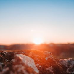 Scenic view of mountains against sky during sunset