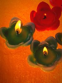 Close-up of candles