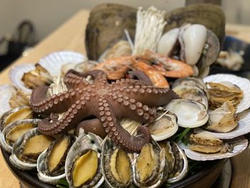 Close-up of food on table