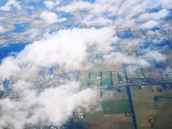 High angle view of smoke in city