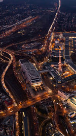 High angle view of city street