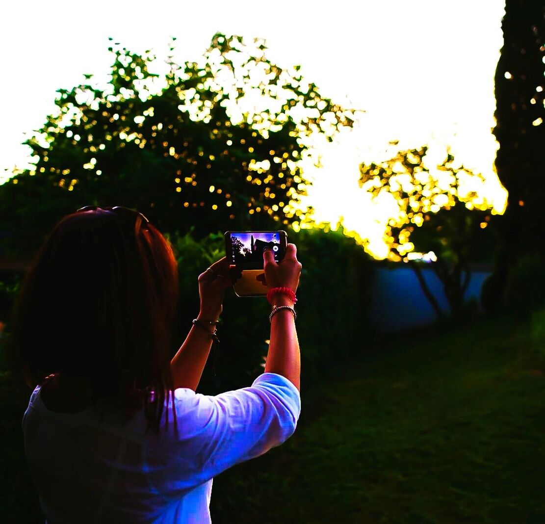Woman takes a picture