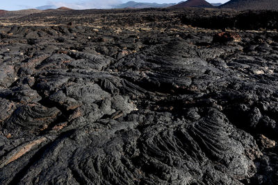 Aerial view of volcanic landscape