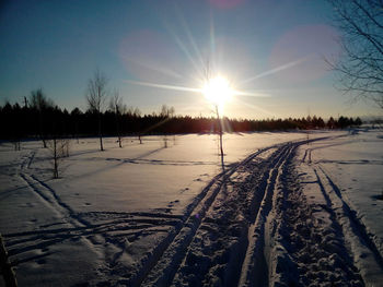 Scenic view of landscape during sunset