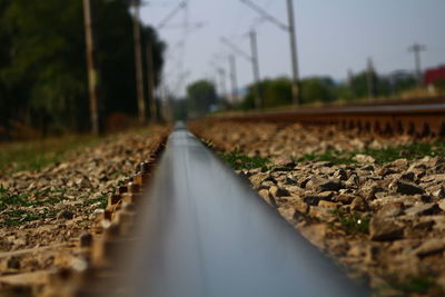 Surface level of railroad track