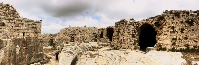 Panoramic view of old building against sky